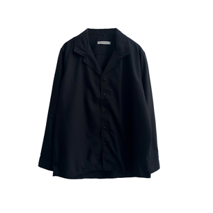 GENESISBOY自制 禁欲系古巴领纯色长袖衬衫男秋季韩版慵懒风衬衣