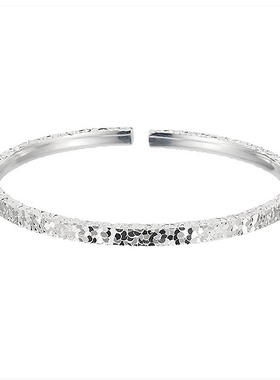 碎碎冰9999纯银手镯女开口