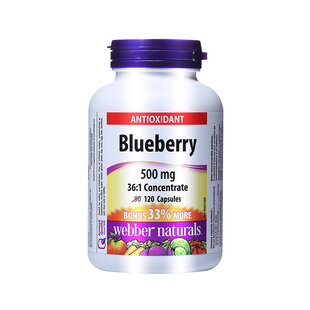 WebberNaturals伟博高倍蓝莓花青素精华500mg成人叶黄素护眼120粒