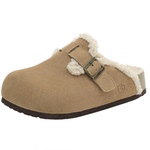 UBZ 防水厚底加绒勃肯拖鞋女外穿2026年冬新款包头增高毛毛鞋棉鞋