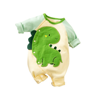 一个多月婴儿衣服男宝宝连体春秋8春装九可爱超萌3春款六网红哈衣