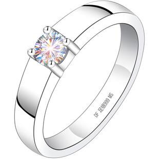 莫桑钻银戒指999纯银男士男钻戒闭口男戒情侣戒情人节礼物送男友