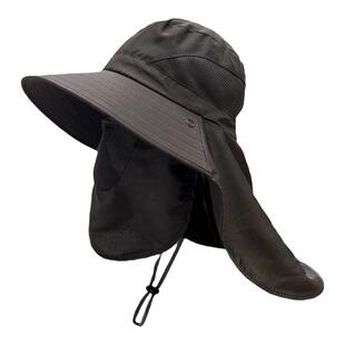 帽子男夏季大帽檐钓鱼帽防紫外线渔夫帽防晒遮阳户外太阳帽凉帽