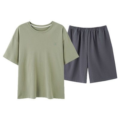 【浪莎】纯棉睡衣男短袖短裤