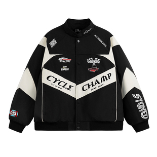 【侯明昊同款】辛普森一家赛车服外套秋冬情侣美式夹克加厚棉衣