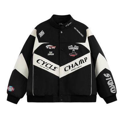 【侯明昊同款】辛普森一家赛车服外套秋冬情侣美式夹克加厚棉衣