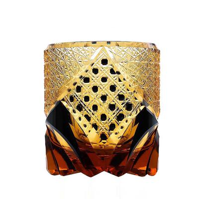 AURA'S江户切子黑武士威士忌酒杯