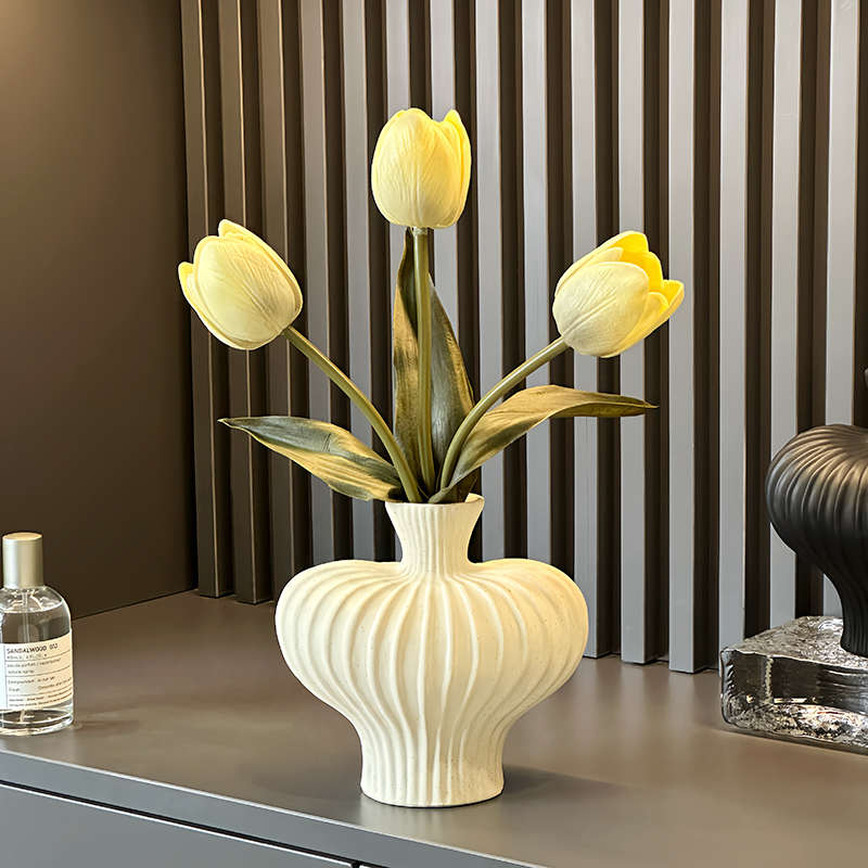 法式陶瓷复古花瓶摆件高级感客厅桌面插花装饰花器玄关电视柜摆设