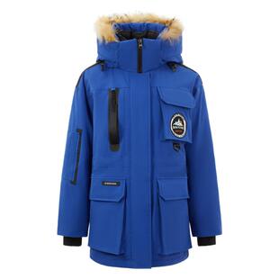 雪中飞奶咖羽绒工装2026春季红色男女同款鹅绒羽绒服派克貉子毛领