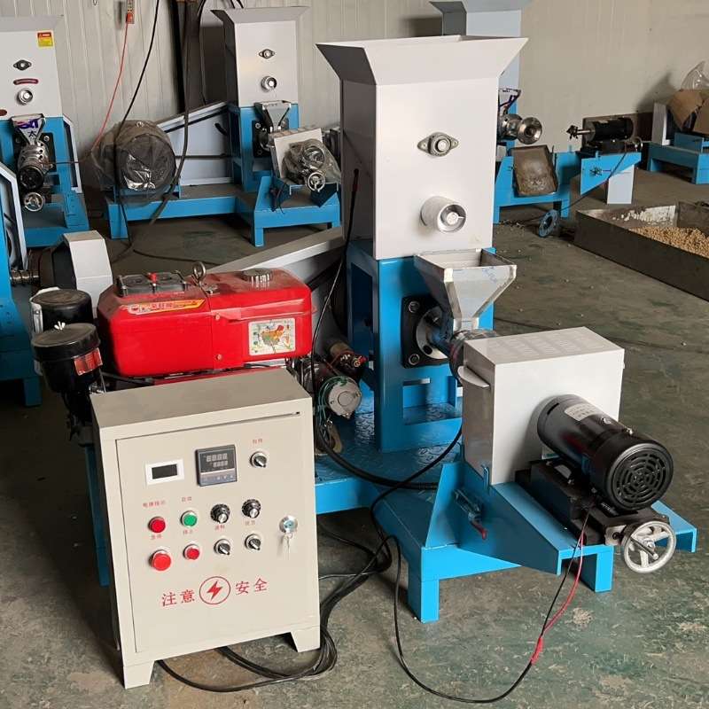 定制鱼饲料膨化机宠物猫粮狗粮膨化机鸡鸭鹅兔饲料颗粒机鸟粮机