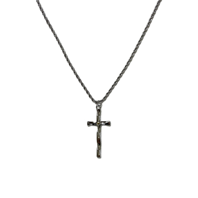 小众复古螺旋十字架吊坠项链