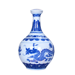 玉壶春 青花瓷1斤3斤5斤装景德镇陶瓷酒坛子酒瓶仿古密封白酒瓶