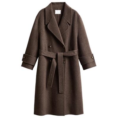 HM女装毛呢外套25冬季新款静奢老钱风双面呢长款羊毛大衣1000031