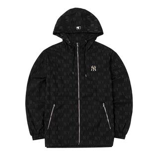 【自营】MLB夹克男装女装新款休闲服黑色上衣运动服老花连帽外套