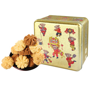 香港珍妮曲奇聪明小熊曲奇手工饼干四味4mix礼盒装380g进口零食