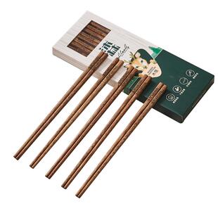 沐林鸡翅木筷子家用高档新款抗菌防霉防滑木质油炸耐高温长快筷子