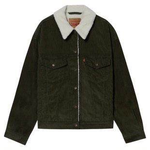 Levi's李维斯25年秋冬新款女士休闲时尚灯芯绒仿羊羔绒翻领厚外套