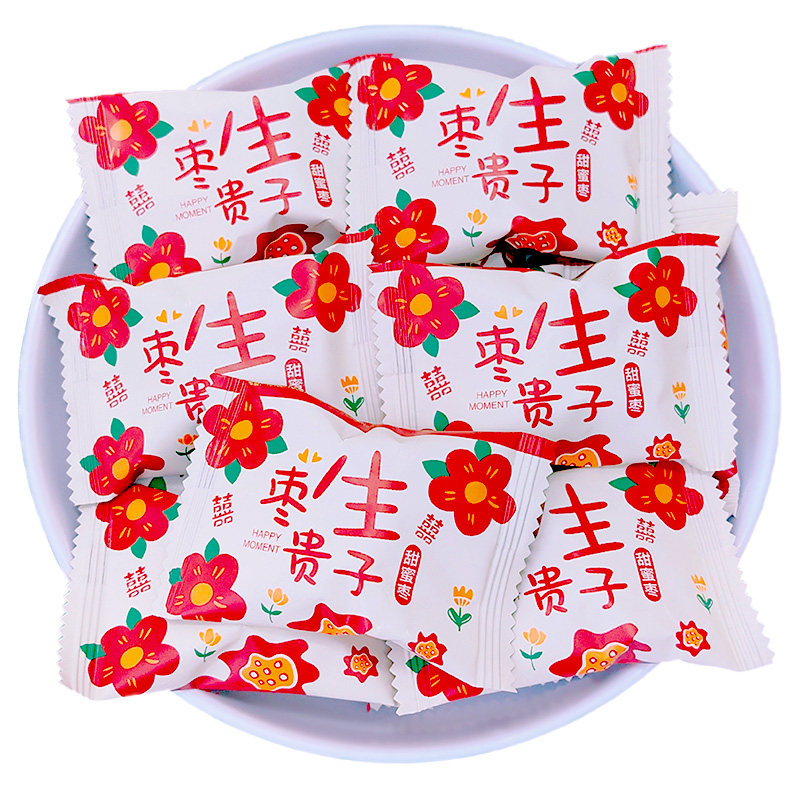 红色花朵枣生贵子阿胶蜜枣500g