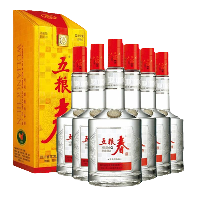 五粮春45度500ml*6瓶浓香型白酒