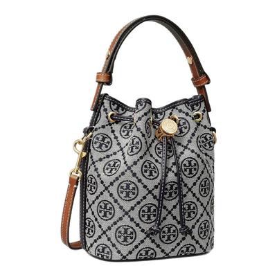 TORY BURCH汤丽柏琦单肩女包T Monogram Mini Bucket Bag
