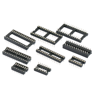 IC插座集成块单片机直插DIP芯片圆孔底座子8P 14 16 20 28 40P脚