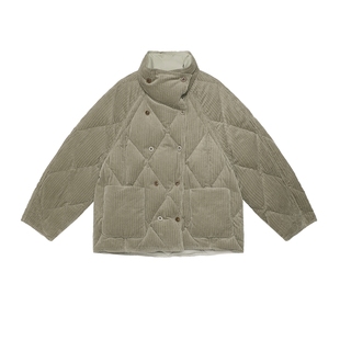 【特价】纯棉 半圆女装[运动]2025冬双面穿宽松立领梭织羽绒服女