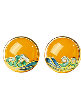 宫里上新正品天然蜜蜡耳钉