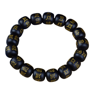 黑檀木雕刻款老形珠非洲紫光檀手串男女式文玩装饰念珠装饰