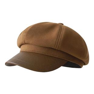 韩版秋冬毛呢八角帽复古气质显脸小贝雷帽女生日系文艺报童帽男潮