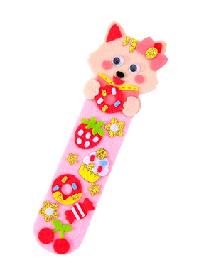幼儿园儿童创意早教益智玩具手工diy卡通布艺书签制作材料包批发