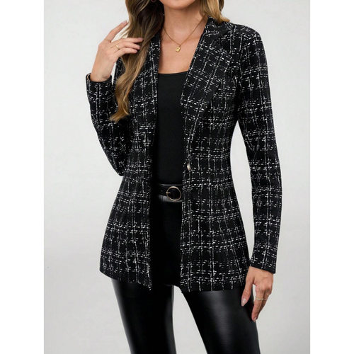 P 32620 Thick plaid blazer jacket 加厚复合格子西装外套