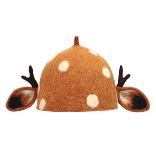 羊毛毡diy手工湿毡专业教程材料包森系圣诞麋鹿精亲子灵帽子成品