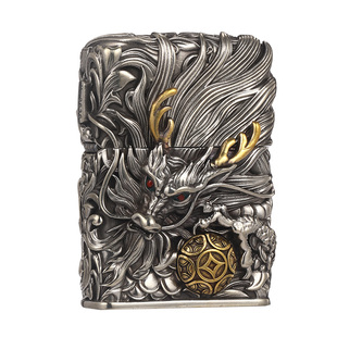 zippo打火机辰龙旋转贴章金属重机煤油官方正版防风生肖男士礼物