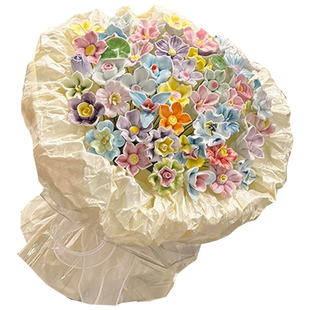 214情人节礼物送女友景德镇陶瓷花束成品送闺蜜生日礼物女生创意