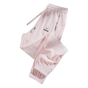 啄木鸟冰丝防晒速干裤女夏季薄款弹力透气宽松束脚运动休闲长裤子