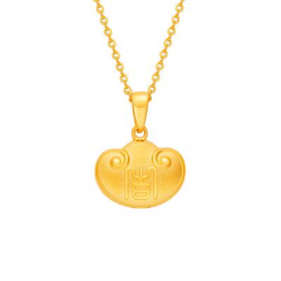 明牌珠宝黄金如意吊坠儿童