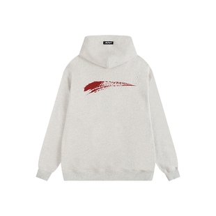 ATRY后背花体压印涂色连帽卫衣 国潮牌秋季美式重磅情侣同款帽衫