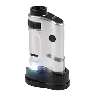 手持放大镜高清高倍可变焦40带灯便携显微镜鉴定瓷器钱币珠宝玉石