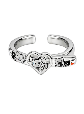 MASW麻秀高级感创意打工猫食指戒