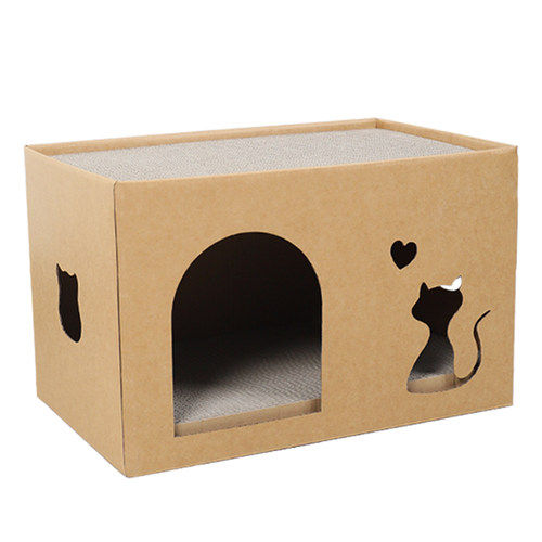 双层猫窝上下两层猫屋猫抓板瓦楞纸耐磨一体大号多猫封闭式猫房子