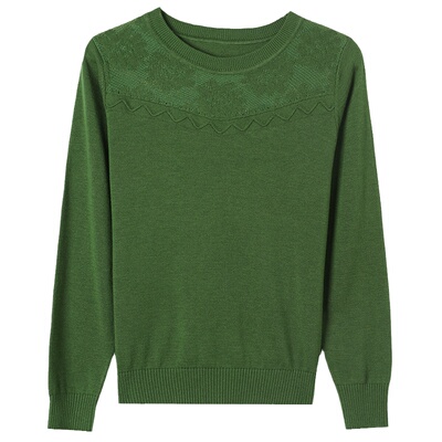 高端羊绒衫女薄款宽松毛衣圆领