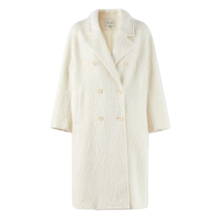 秋水伊人气质翻领宽松毛呢外套2025年冬季新款女装设计感H型大衣