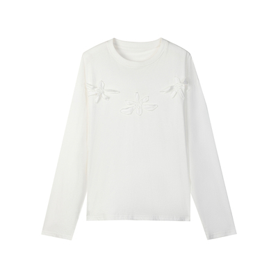 先验艾雅娜匹马棉立体花长袖T恤