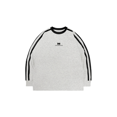 AMLM织带拼接长袖美式复古t恤