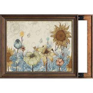 美式电表箱装饰画2023新款免打孔可推拉电闸盒配电箱家用遮挡挂画