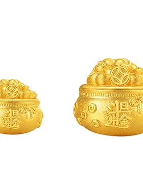 老庙黄金聚宝盆3D足金工艺摆件送礼送朋友生日礼物