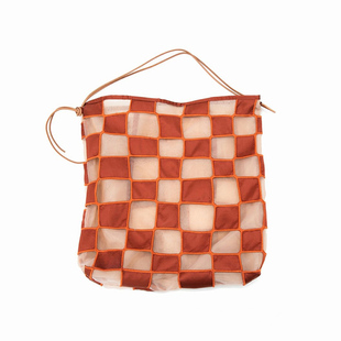 casselini棋盘格单肩托特包女大容量小众设计感斜挎包肩带可调节