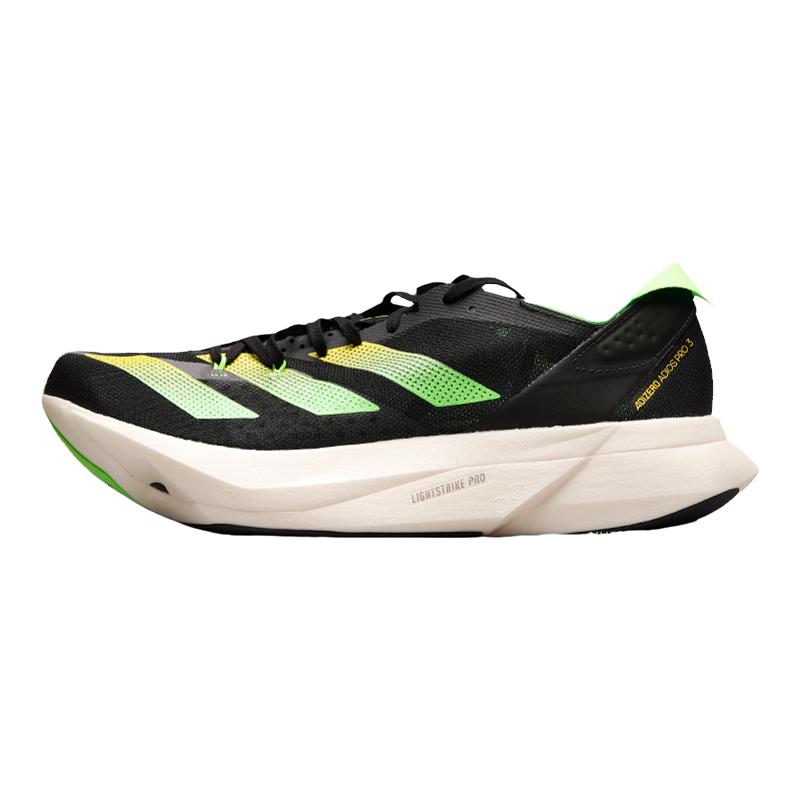 牛哄哄 Adidas Adizero Adios Pro 3黑绿低帮耐磨休闲跑鞋 GX6251