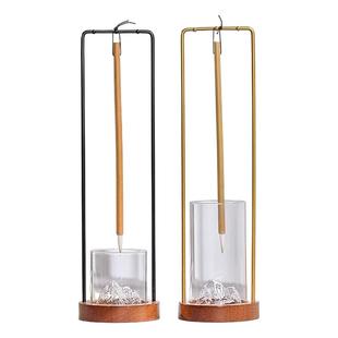 文房笔架笔挂洗笔润笔多功能免洗笔架兜水笔挂加湿挂毛笔简约现代带玻璃杯文房四宝学生用练字创意免洗