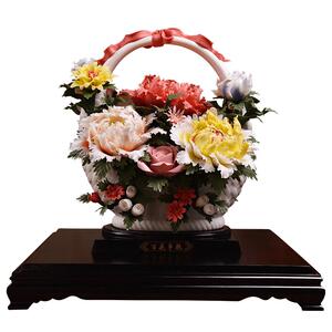 东方泥土百花争艳大厅公司摆件